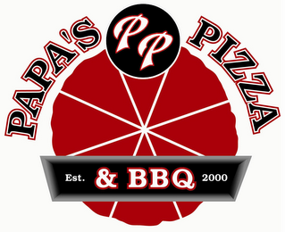 PP PAPA'S PIZZA & BBQ EST. 2000 logo