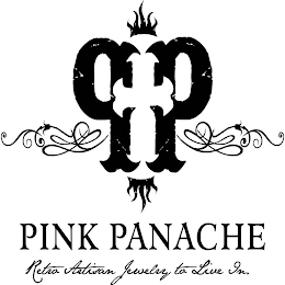 PP PINK PANACHE, RETRO ARTISAN JEWELRY TO LIVE IN. logo