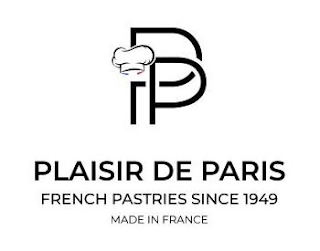 PP PLAISIR DE PARIS FRENCH PASTRIES SINCE 1949 MADE IN FRANCE logo