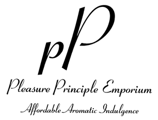 PP PLEASURE PRINCIPLE EMPORIUM AFFORDABLE AROMATIC INDULGENCE logo