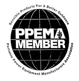 PPEMA MEMBER SENSIBLE PRODUCTS FOR A BETTER OUTDOORS PORTABLE POWER EQUIPMENT MANUFACTURERS ASSOCIATION logo