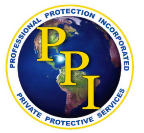 PPI PROFESSIONAL PROTECTION INCORPORATED PRIVATE PROTECTIVE SERVICES logo