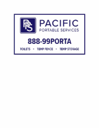PPS PACIFIC PORTABLE SERVICES 888-99PORTA TOILETS • TEMP FENCE • TEMP STORAGE logo