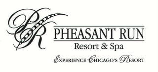 PR PHEASANT RUN RESORT & SPA EXPERIENCE CHICAGO'S RESORT logo
