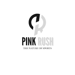 PR PINK RUSH THE NATURE OF SPORTS logo