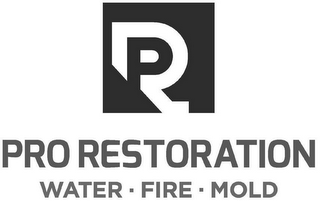 PR PRO RESTORATION WATER · FIRE · MOLD logo