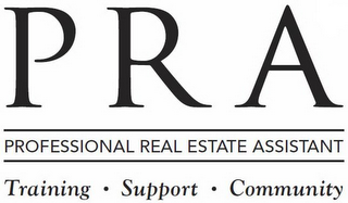PRA PROFESSIONAL REAL ESTATE ASSISTANT TRAINING · SUPPORT · COMMUNITY logo