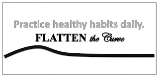 PRACTICE HEALTHY HABITS DAILY. FLATTEN THE CURVE logo