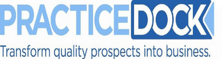 PRACTICEDOCK TRANSFORM QUALITY PROSPECTS INTO BUSINESS. logo