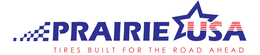 PRAIRIE USA TIRES BUILT FOR THE ROAD AHEAD logo