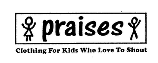 PRAISES CLOTHING FOR KIDS WHO LOVE TO SHOUT logo