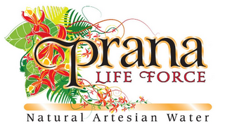 PRANA LIFE FORCE NATURAL ARTESIAN WATER logo