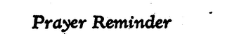 PRAYER REMINDER logo