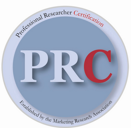 PRC PROFESSIONAL RESEARCHER CERTIFICATION ESTABLISHED BY THE MARKETING RESEARCH ASSOCIATION logo
