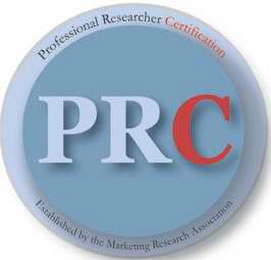 PRC PROFESSIONAL RESEARCHER CERTIFICATION ESTABLISHED BY THE MARKETING RESEARCH ASSOCIATION logo