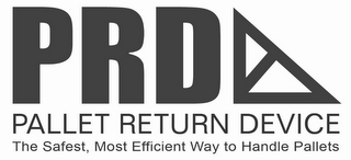 PRD PALLET RETURN DEVICE THE SAFEST, MOST EFFICIENT WAY TO HANDLE PALLETS logo