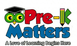 PRE-K MATTERS A LOVE OF LEARNING BEGINS HERE logo