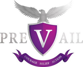 PRE V AIL COURAGE BELIEF ACTION logo
