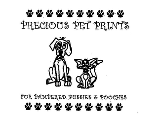 PRECIOUS PET PRINTS FOR PAMPERED PUSSIES & POOCHES logo