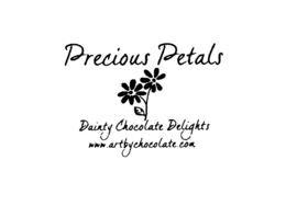 PRECIOUS PETALS DAINTY CHOCOLATE DELIGHTS WWW.ARTBYCHOCOLATE.COM logo