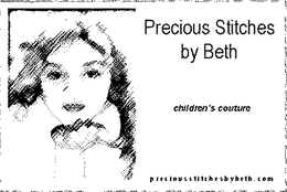 PRECIOUS STITCHES BY BETH CHILDREN'S COUTURE PRECIOUSSTITCHESBYBETH.COM logo