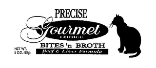 PRECISE GOURMET CHOICE BITES 'N BROTH BEEF & LIVER FORMULA NET WT. 3 OZ (85G) logo