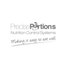 PRECISE PORTIONS NUTRITION CONTROL SYSTEMS MAKING IT EASY TO EAT WELL logo