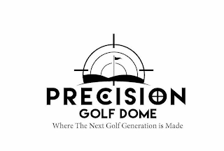 PRECISION GOLF DOME WHERE THE NEXT GOLFGENERATION IS MADE logo