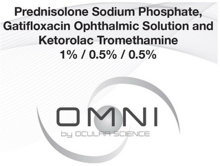 PREDNISOLONE SODIUM PHOSPHATE, GATIFLOXACIN OPHTHALMIC SOLUTION AND KETOROLAC TROMETHAMINE 1% / 0.5% / 0.5% OMNI BY OCULAR SCIENCE logo