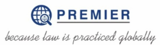PREMIER BECAUSE LAW IS PRACTICED GLOBALLY logo