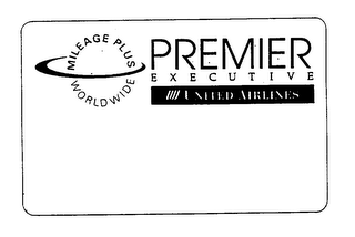 PREMIER EXECUTIVE UNITED AIRLINES MILEAGE PLUS WORLDWIDE logo