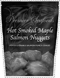 PREMIER SEAFOODS HOT SMOKED MAPLE SALMON NUGGETS PÉPITES D'ÉRABLE SAUMON FUMÉ À CHAUD logo