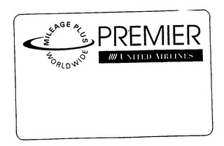 PREMIER UNITED AIRLINES MILEAGE PLUS WORLDWIDE logo