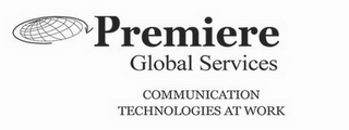 PREMIERE GLOBAL SERVICES COMMNUICATION TECHNOLOGIES AT WORK logo