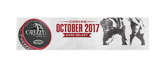 PREMIUM DARK SELECT GRIZZLY LONG CUT EST 1900 AMERICAN SNUFF CO. COMING OCTOBER 2017 DARK SELECT logo