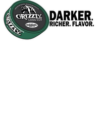 PREMIUM DARK WINTERGREEN GRIZZLY LONG CUT EST. 1900 AMERICAN SNUFF CO. DARKER. RICHER. FLAVOR. logo