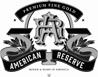 PREMIUM FINE GOLD AR AMERICAN RESERVE MINED & MADE IN AMERICA logo
