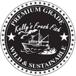 PREMIUM GRADE WILD & SUSTAINABLE KELLY'S FRESH FISH logo
