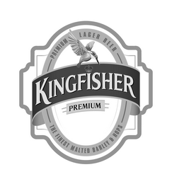 PREMIUM LAGER BEER KINGFISHER PREMIUM THE FINEST MALTED BARLEY & HOPS logo