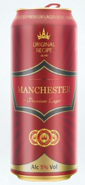 PREMIUM LAGER BEER ORIGINAL RECIPE MANCHESTER PREMIUM LAGER ALC 5% VOL logo