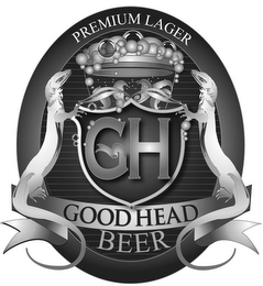 PREMIUM LAGER GH GOOD HEAD BEER logo