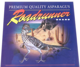 PREMIUM QUALITY ASPARAGUS ROADRUNNER BRAND logo