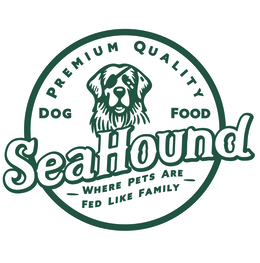 PREMIUM QUALITY DOG FOOD SEAHOUND WHERE PETS ARE FED LIKE FAMILY logo