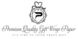 PREMIUM QUALITY GIFT WRAP PAPER IT'S TIME TO THINK ABOUT GIFT logo