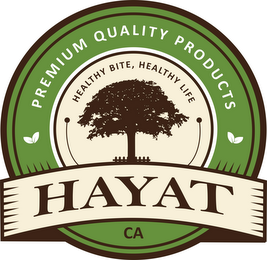PREMIUM QUALITY PRODUCTS HEALTHY BITE, HEALTHY LIFE HAYAT CA logo
