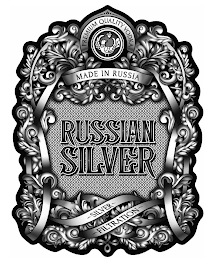 PREMIUM QUALITY VODKA MADE IN RUSSIA SILVER FILTRATION RUSSIAN SILVER logo
