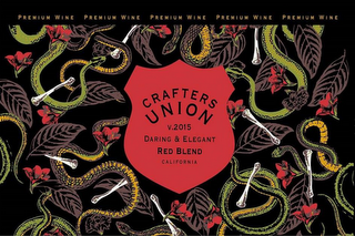 PREMIUM WINE PREMIUM WINE PREMIUM WINE PREMIUM WINE PREMIUM WINE CRAFTERS UNION V.2015 DARING & ELEGANT RED BLEND CALIFORNIA logo