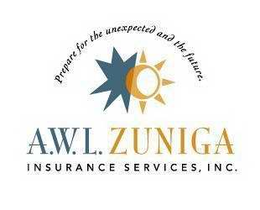 PREPARE FOR THE UNEXPECTED AND THE FUTURE. A.W.L. ZUNIGA INSURANCE SERVICES, INC. logo