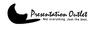 PRESENTATION OUTLET. NOT EVERYTHING. JUSTTHE BEST. logo