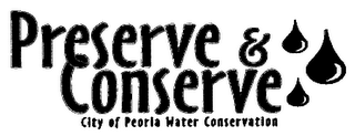 PRESERVE & CONSERVE CITY OF PEORIA WATER CONSERVATION logo